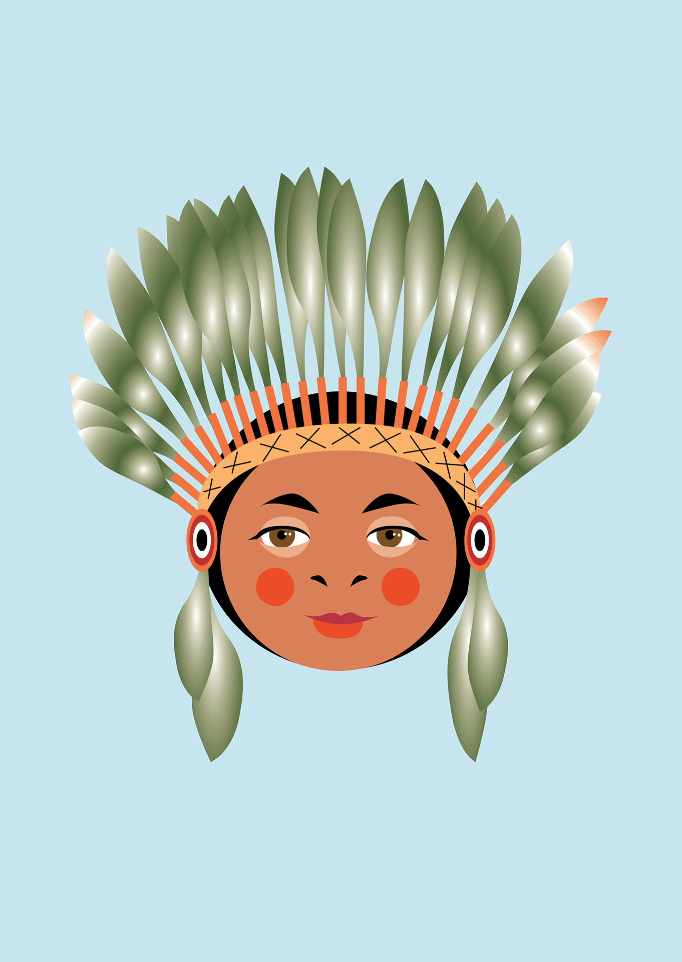 Postkarte Indianerin ©Barbara Schubert